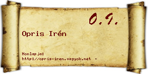 Opris Irén névjegykártya